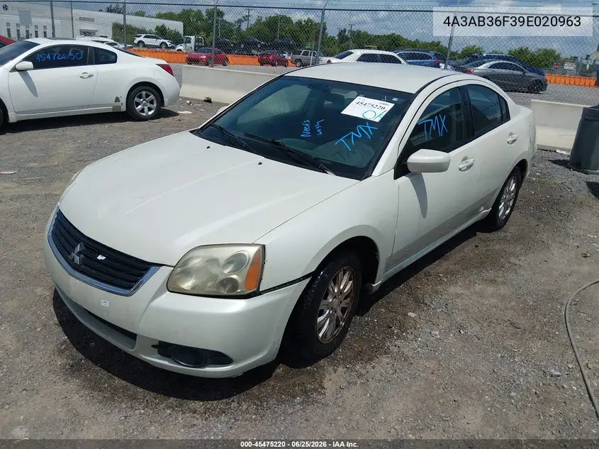 2009 Mitsubishi Galant VIN: 4A3AB36F39E020963 Lot: 45475220