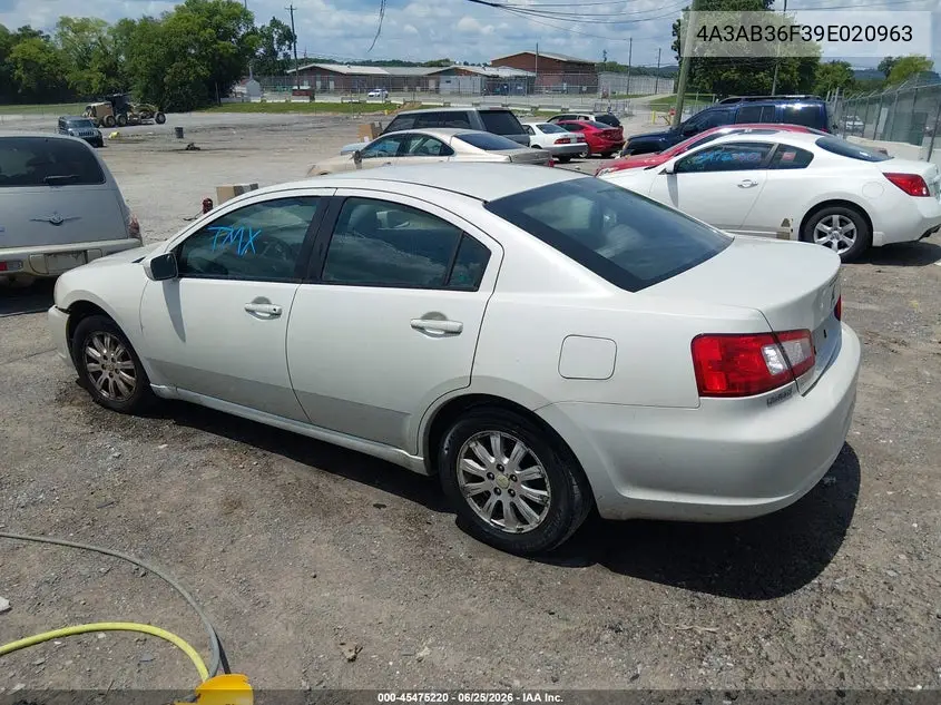 2009 Mitsubishi Galant VIN: 4A3AB36F39E020963 Lot: 45475220