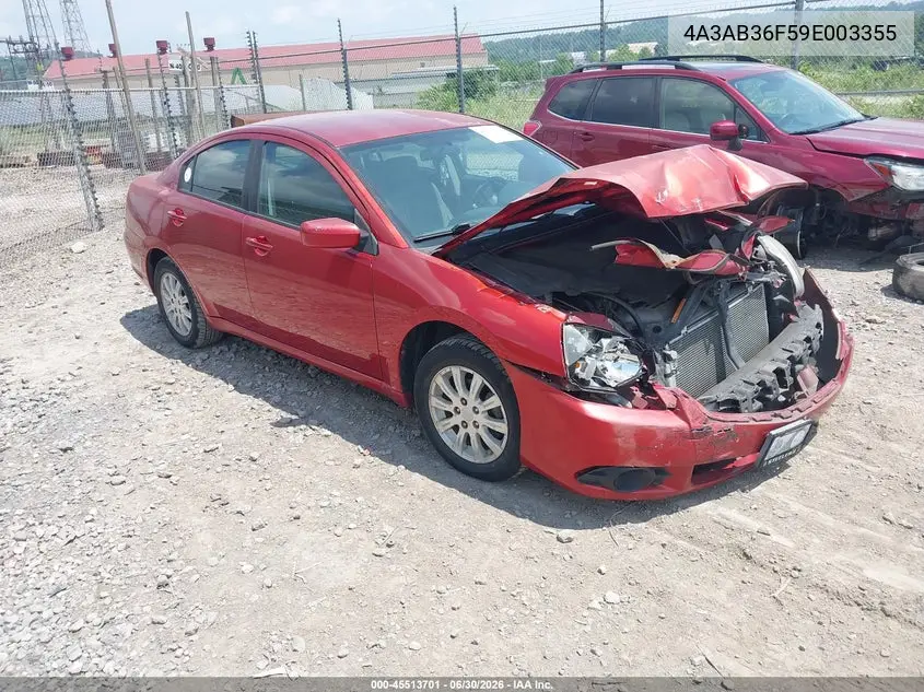 2009 Mitsubishi Galant Es/Sport Edition VIN: 4A3AB36F59E003355 Lot: 45513701