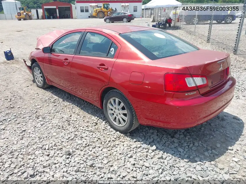 2009 Mitsubishi Galant Es/Sport Edition VIN: 4A3AB36F59E003355 Lot: 45513701