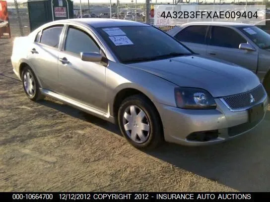 2010 Mitsubishi Galant Es/Se VIN: 4A32B3FFXAE009404 Lot: 10664700