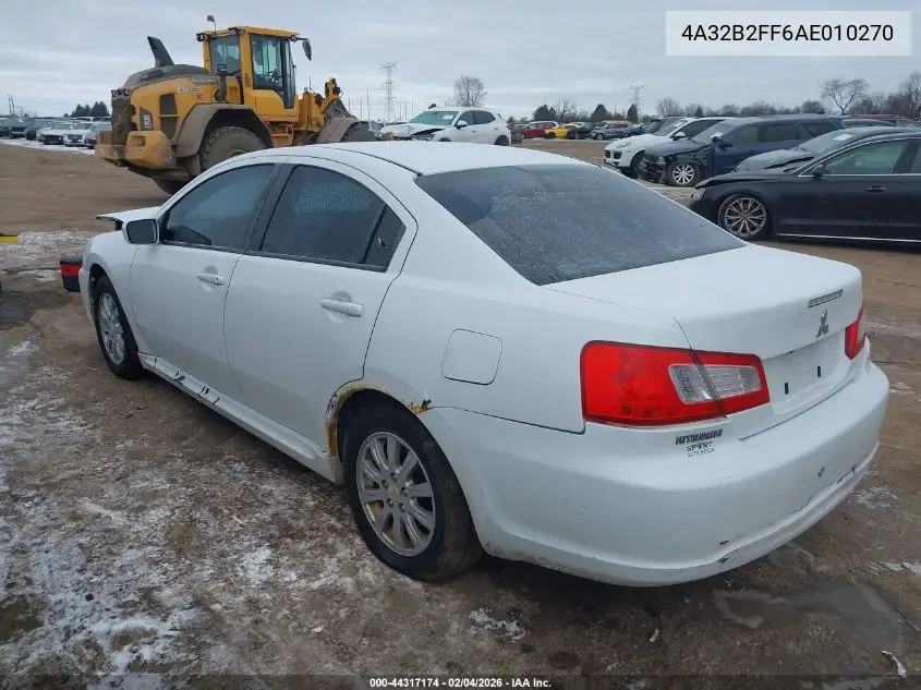 2010 Mitsubishi Galant Fe VIN: 4A32B2FF6AE010270 Lot: 44317174