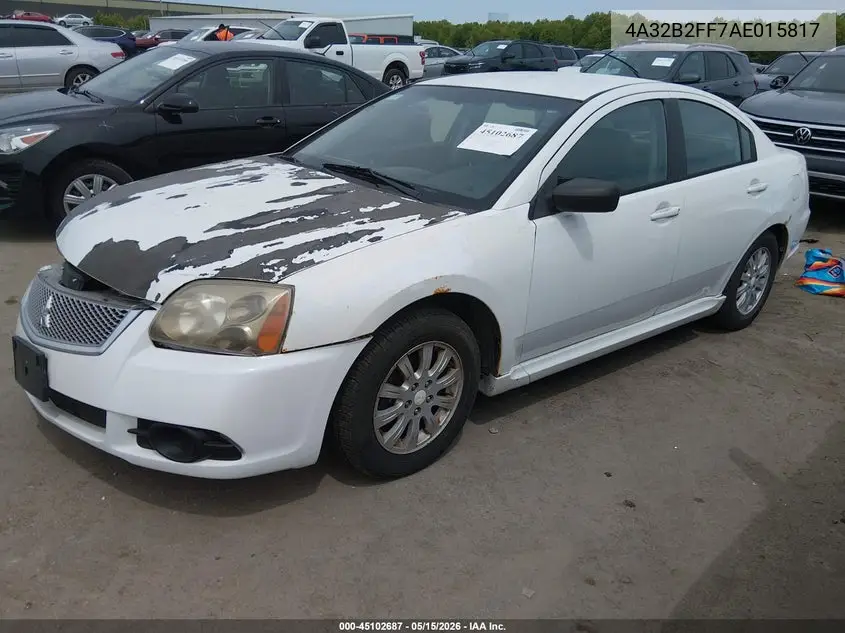 2010 Mitsubishi Galant Fe VIN: 4A32B2FF7AE015817 Lot: 45102687