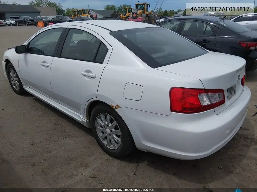 2010 Mitsubishi Galant Fe VIN: 4A32B2FF7AE015817 Lot: 45102687