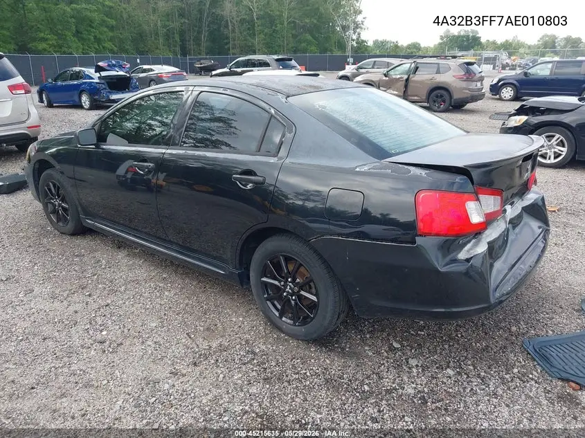 2010 Mitsubishi Galant Es/Se VIN: 4A32B3FF7AE010803 Lot: 45215635