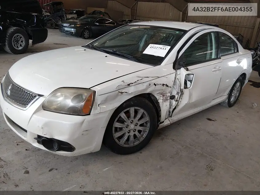 2010 Mitsubishi Galant Fe VIN: 4A32B2FF6AE004355 Lot: 45227933
