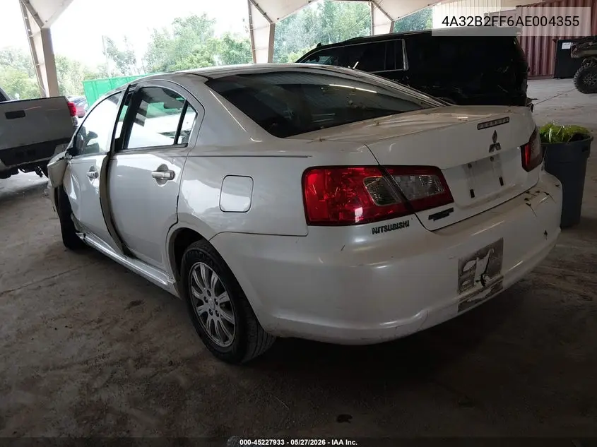 2010 Mitsubishi Galant Fe VIN: 4A32B2FF6AE004355 Lot: 45227933