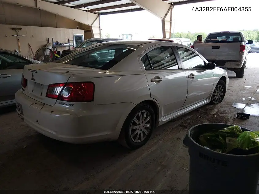 2010 Mitsubishi Galant Fe VIN: 4A32B2FF6AE004355 Lot: 45227933