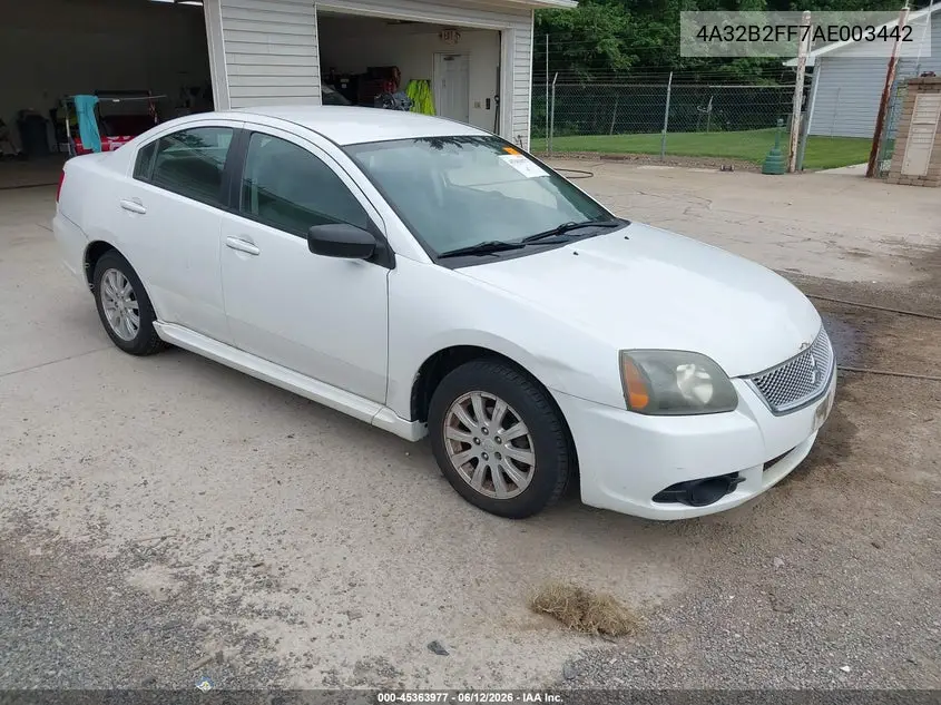 2010 Mitsubishi Galant Fe VIN: 4A32B2FF7AE003442 Lot: 45363977