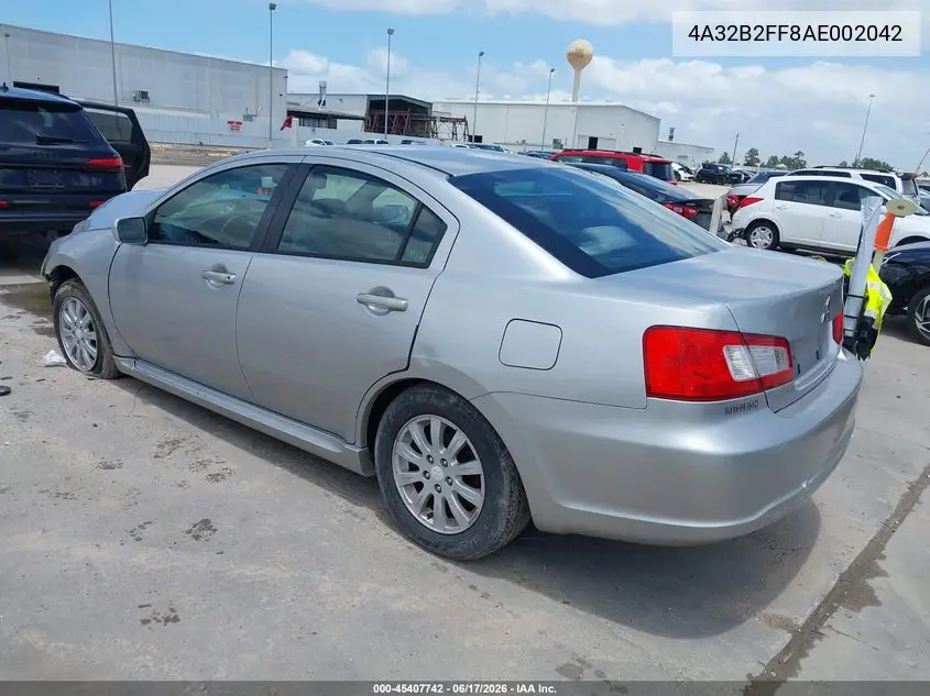 2010 Mitsubishi Galant Fe VIN: 4A32B2FF8AE002042 Lot: 45407742