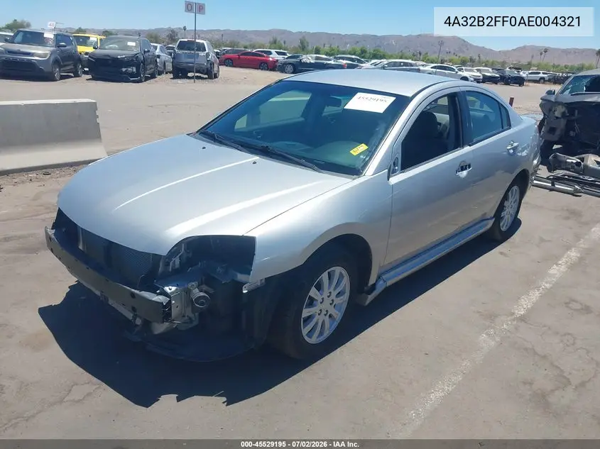 2010 Mitsubishi Galant Fe VIN: 4A32B2FF0AE004321 Lot: 45529195