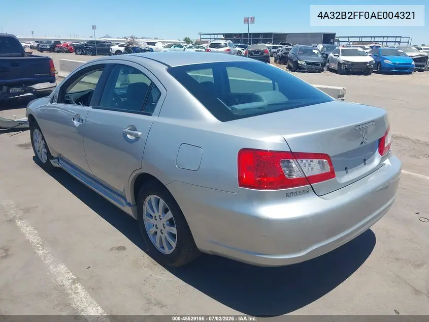 2010 Mitsubishi Galant Fe VIN: 4A32B2FF0AE004321 Lot: 45529195