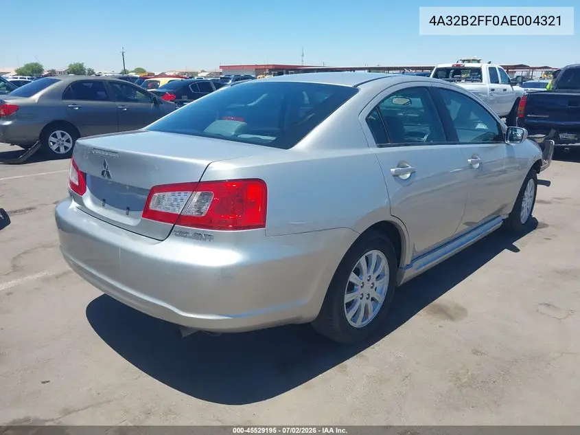 2010 Mitsubishi Galant Fe VIN: 4A32B2FF0AE004321 Lot: 45529195
