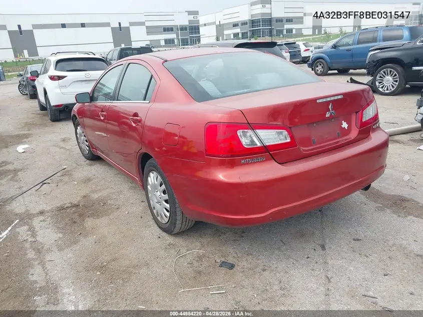 2011 Mitsubishi Galant Es/Se VIN: 4A32B3FF8BE031547 Lot: 44954220