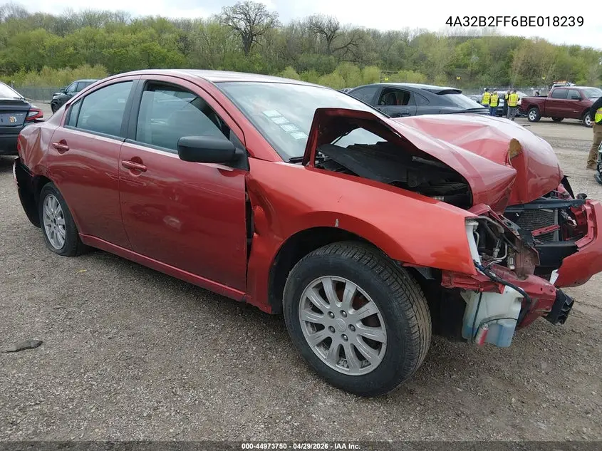 2011 Mitsubishi Galant Fe VIN: 4A32B2FF6BE018239 Lot: 44973750