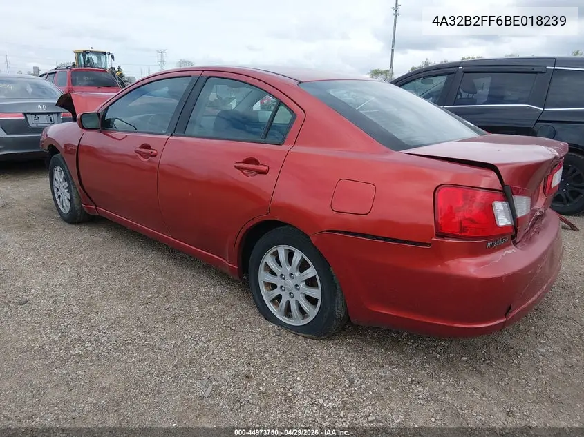 2011 Mitsubishi Galant Fe VIN: 4A32B2FF6BE018239 Lot: 44973750