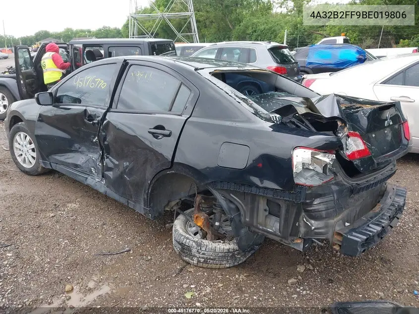 2011 Mitsubishi Galant Fe VIN: 4A32B2FF9BE019806 Lot: 45176770