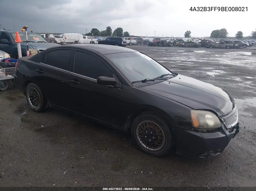 2011 Mitsubishi Galant Es/Se VIN: 4A32B3FF9BE008021 Lot: 45272522