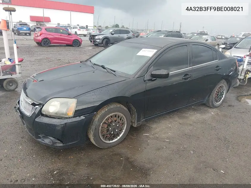 2011 Mitsubishi Galant Es/Se VIN: 4A32B3FF9BE008021 Lot: 45272522
