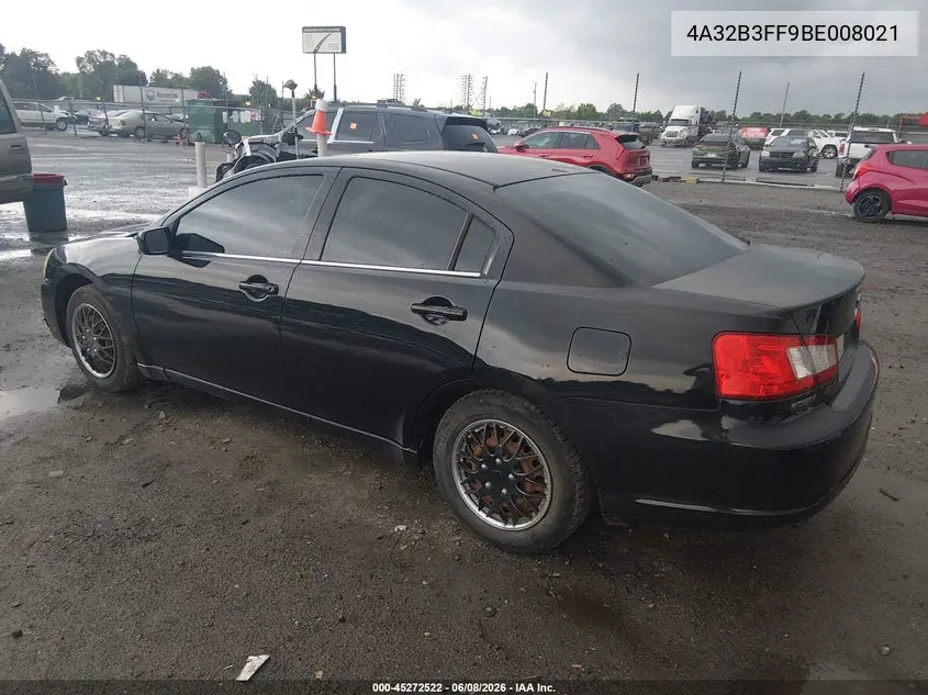 2011 Mitsubishi Galant Es/Se VIN: 4A32B3FF9BE008021 Lot: 45272522