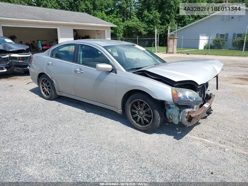 2011 Mitsubishi Galant Fe VIN: 4A32B2FF1BE011344 Lot: 45368402