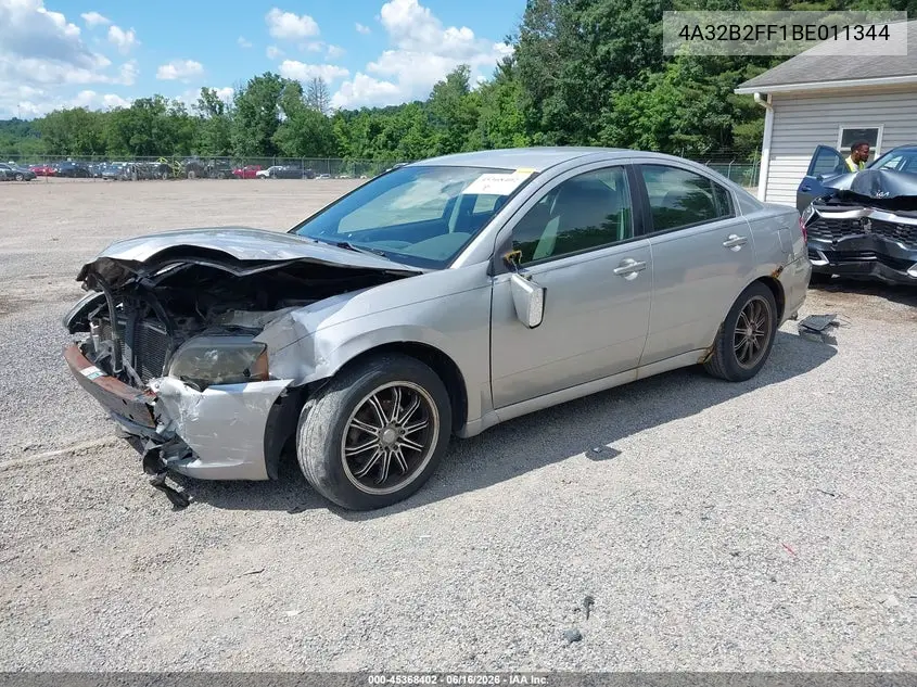 2011 Mitsubishi Galant Fe VIN: 4A32B2FF1BE011344 Lot: 45368402
