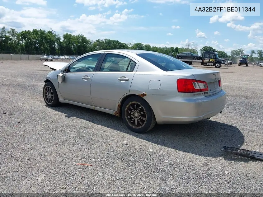 2011 Mitsubishi Galant Fe VIN: 4A32B2FF1BE011344 Lot: 45368402