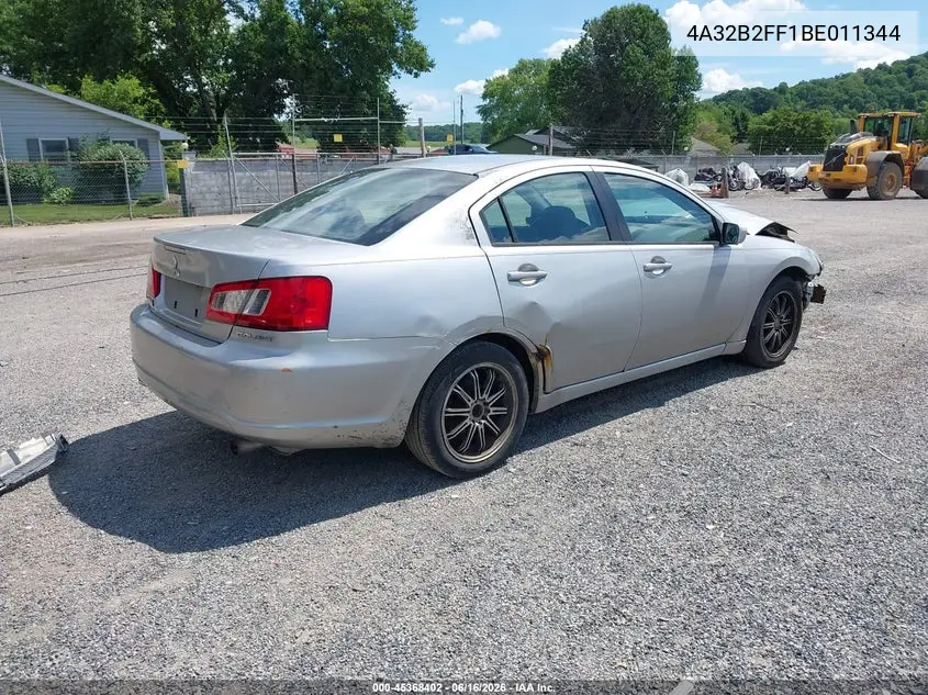 2011 Mitsubishi Galant Fe VIN: 4A32B2FF1BE011344 Lot: 45368402