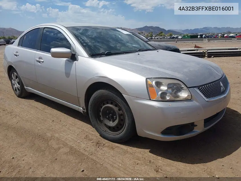 2011 Mitsubishi Galant Es/Se VIN: 4A32B3FFXBE016001 Lot: 45437172