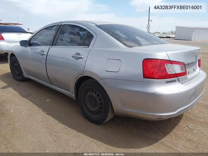 2011 Mitsubishi Galant Es/Se VIN: 4A32B3FFXBE016001 Lot: 45437172