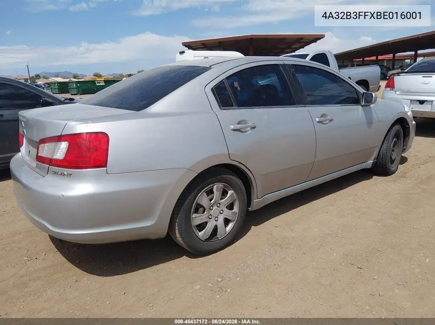 2011 Mitsubishi Galant Es/Se VIN: 4A32B3FFXBE016001 Lot: 45437172