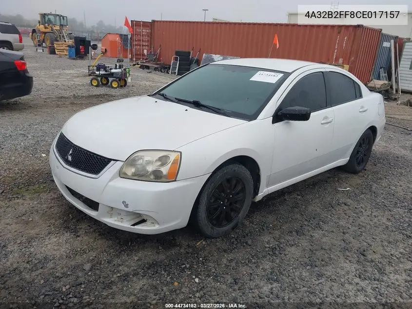 2012 Mitsubishi Galant Fe VIN: 4A32B2FF8CE017157 Lot: 44734182