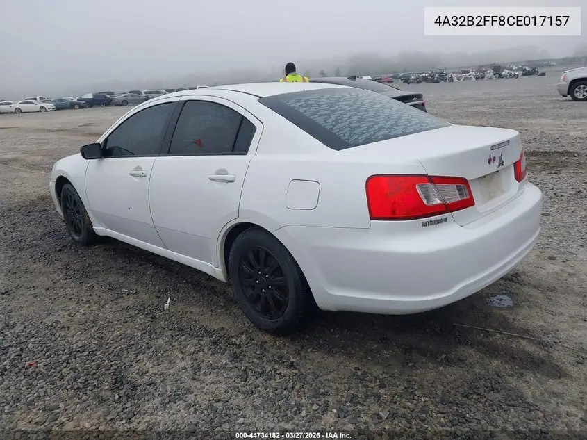 2012 Mitsubishi Galant Fe VIN: 4A32B2FF8CE017157 Lot: 44734182
