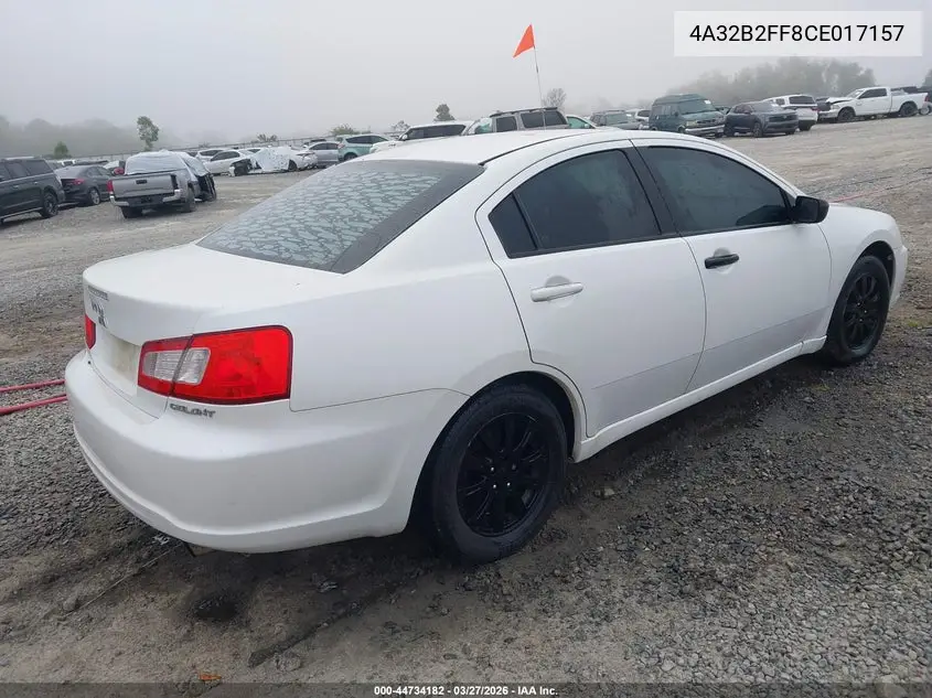 2012 Mitsubishi Galant Fe VIN: 4A32B2FF8CE017157 Lot: 44734182