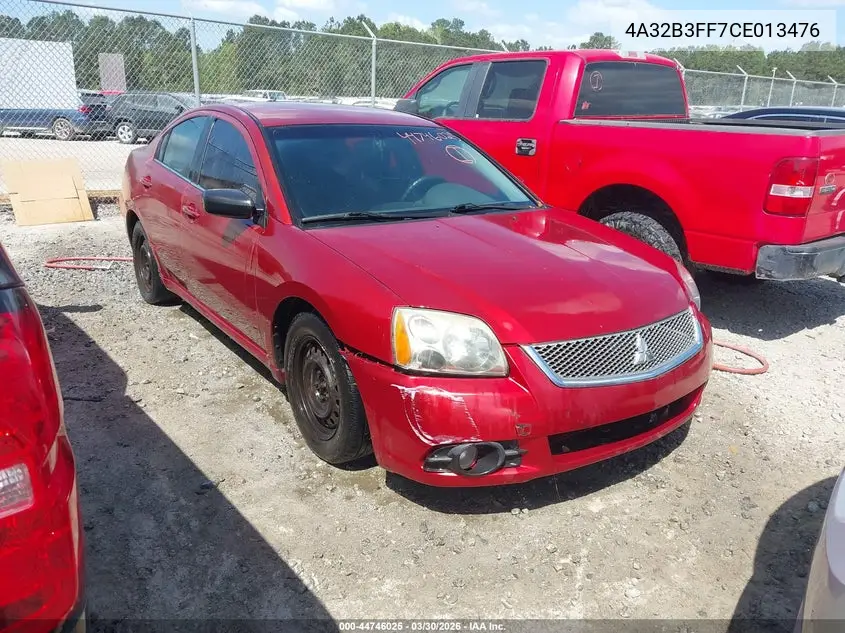 2012 Mitsubishi Galant Es/Se VIN: 4A32B3FF7CE013476 Lot: 44746025