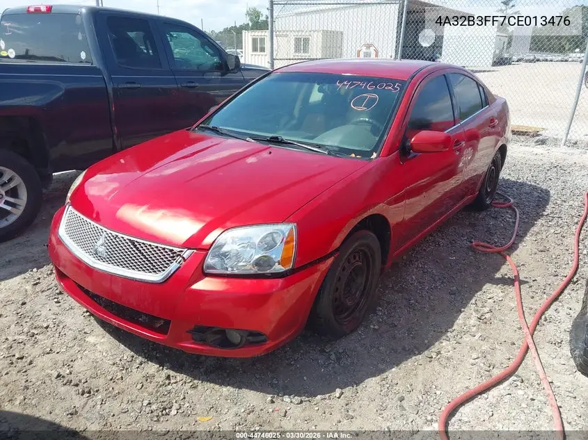 2012 Mitsubishi Galant Es/Se VIN: 4A32B3FF7CE013476 Lot: 44746025