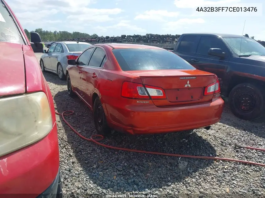 2012 Mitsubishi Galant Es/Se VIN: 4A32B3FF7CE013476 Lot: 44746025