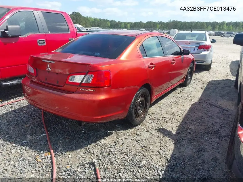 2012 Mitsubishi Galant Es/Se VIN: 4A32B3FF7CE013476 Lot: 44746025