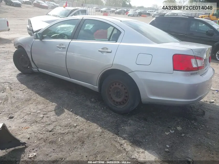 2012 Mitsubishi Galant Es/Se VIN: 4A32B3FF2CE014048 Lot: 44775396
