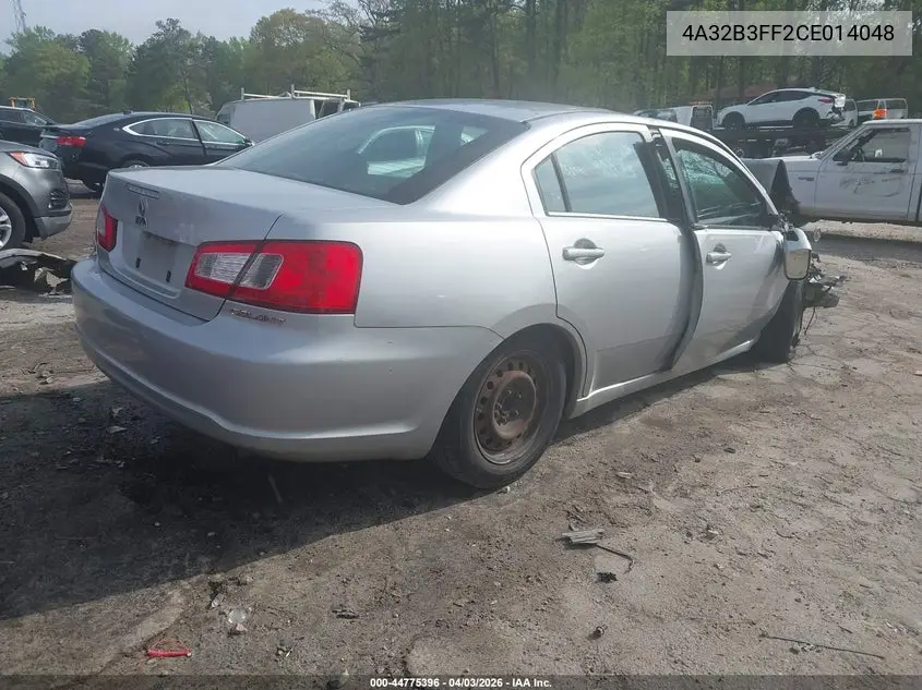 2012 Mitsubishi Galant Es/Se VIN: 4A32B3FF2CE014048 Lot: 44775396