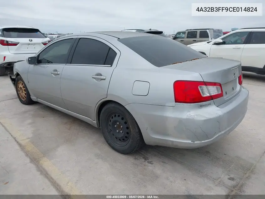 2012 Mitsubishi Galant Es/Se VIN: 4A32B3FF9CE014824 Lot: 45033909