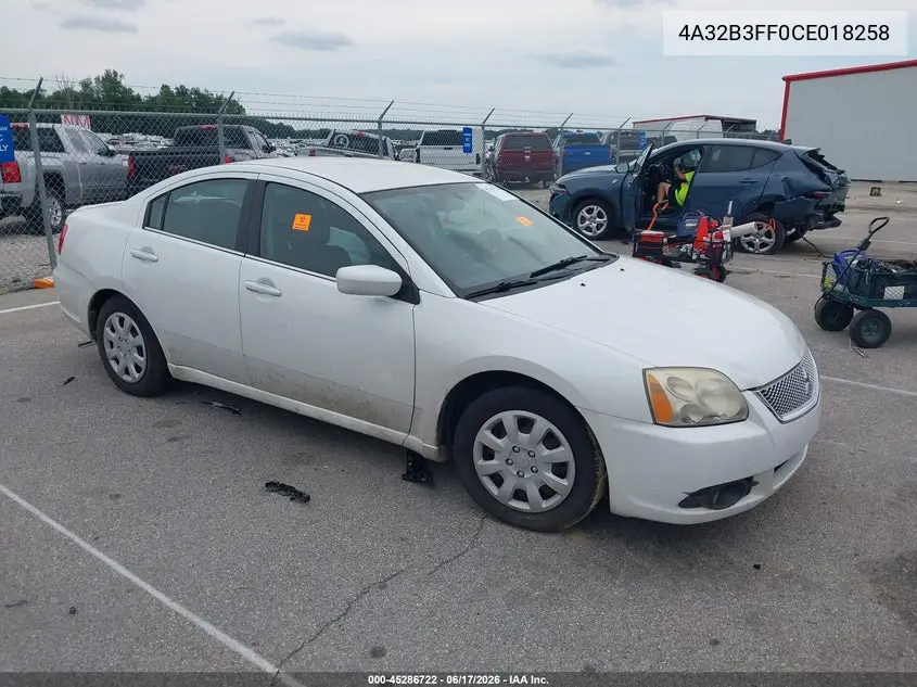 2012 Mitsubishi Galant Es/Se VIN: 4A32B3FF0CE018258 Lot: 45286722