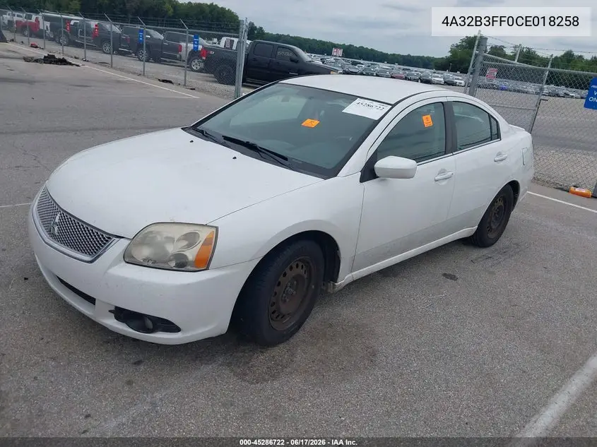 2012 Mitsubishi Galant Es/Se VIN: 4A32B3FF0CE018258 Lot: 45286722
