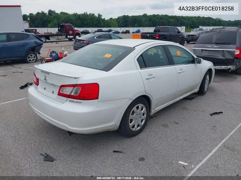 2012 Mitsubishi Galant Es/Se VIN: 4A32B3FF0CE018258 Lot: 45286722
