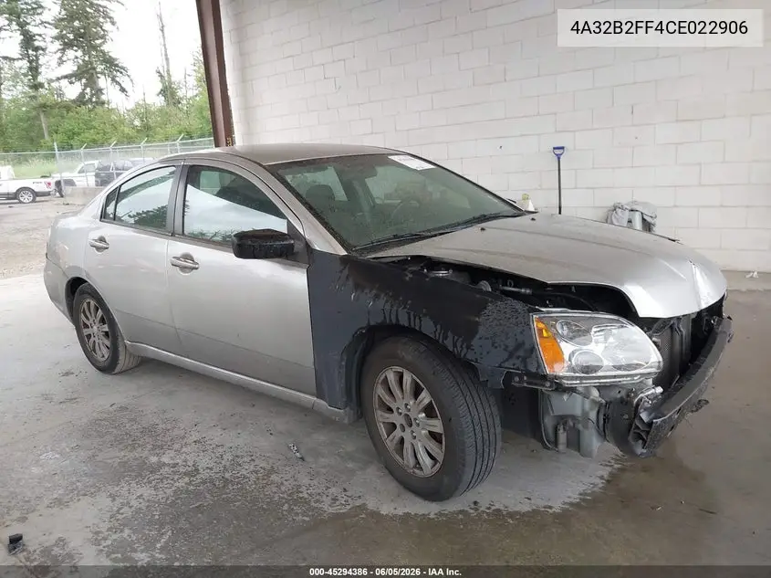 2012 Mitsubishi Galant Fe VIN: 4A32B2FF4CE022906 Lot: 45294386