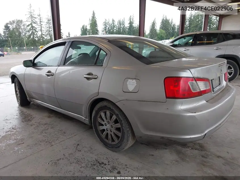 2012 Mitsubishi Galant Fe VIN: 4A32B2FF4CE022906 Lot: 45294386