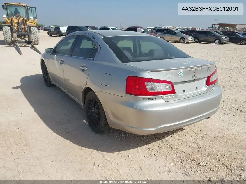 2012 Mitsubishi Galant Es/Se VIN: 4A32B3FFXCE012001 Lot: 45331650