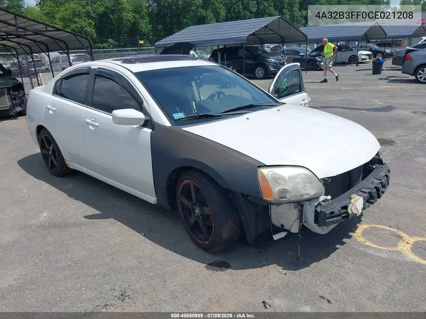 2012 Mitsubishi Galant Es/Se VIN: 4A32B3FF0CE021208 Lot: 45580999