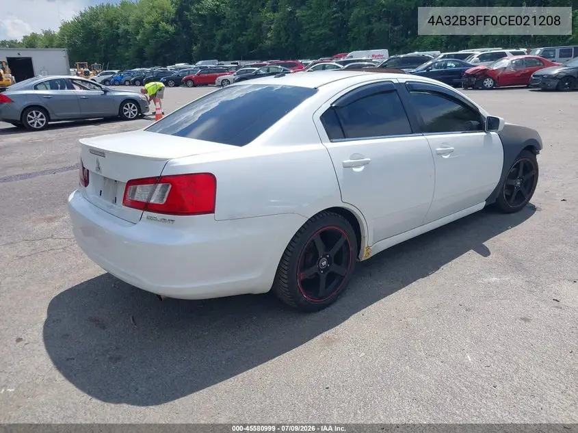 2012 Mitsubishi Galant Es/Se VIN: 4A32B3FF0CE021208 Lot: 45580999