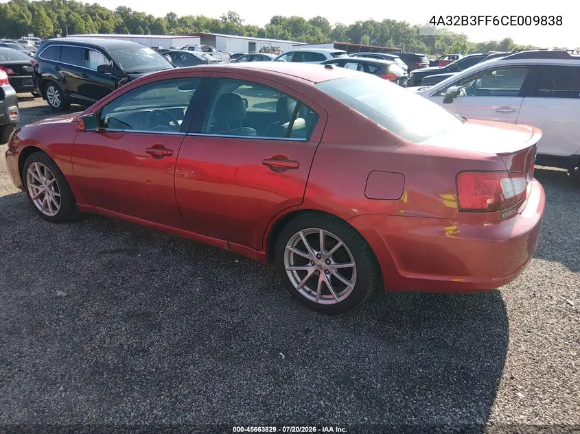 2012 Mitsubishi Galant Es/Se VIN: 4A32B3FF6CE009838 Lot: 45663829